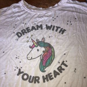 White girls large unicorn shirt